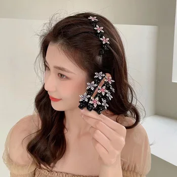 2022 Noua Moda Stil Coreean Acryli Cristal Flori, Agrafe De Par Pentru O Fata Dulce Drăguț Breton Lateral Agrafele Elastice Duckbill Clip