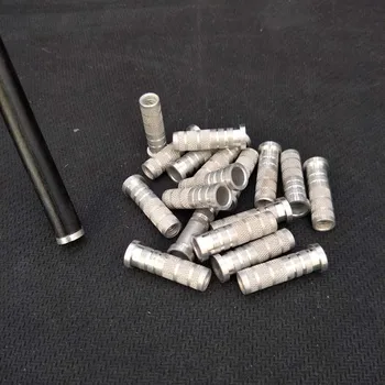 60pcs tir cu Arcul Săgeată Aluminiu Introduce Argint Conecta cu vârful lat Pentru ID6.2mm Săgeții