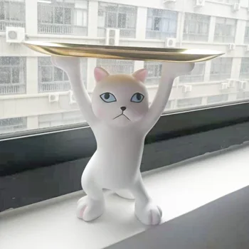 8.3*9.1 inch coreea de Desene animate Pisica de Stocare Tava de Masa Cheie Accesorii pentru Mobilier Acasă Acasă Decorare Accesorii