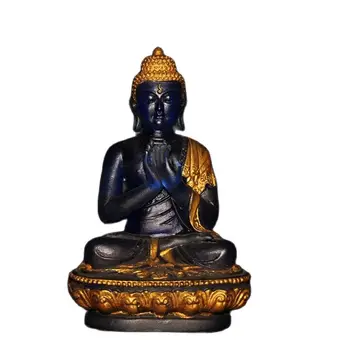 Vechi chinei de la Beijing Colecție De Geamuri aurit Buddha stă pe Lotus statuie a lui Buddha