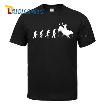 bărbați Evoluția Omului Să Bullrider Rezervor de Top Taur de Rodeo Rider Cowboy Bărbați T-shirt Topuri de Vara Tricouri tricouri de Moda