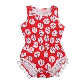 0-18 luni Copilul Nou-născut Haine de Vară fără Mâneci Imprimare Ciucure Costume de Bumbac Salopeta Bebelus Fetita Haine