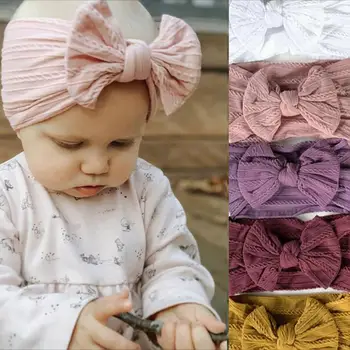 1 buc/lot Fierbinte vinde copilul bentita moale jacquard nailon hairband copii pălării Fete baby largă bandană în Europa și America