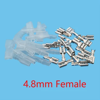 20Pair 4.8 mm de sex Feminin Spade Sertizare Conector Terminal Cu Manșoane de Izolare pentru 22-16 AWG