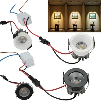 4X Mini 3W LED COB Încastrat Plafon Jos Bec Dimmab Înlocuiți Lampa cu Halogen+ LED Driver Negru/Alb Shell 110V 220V 85-265V