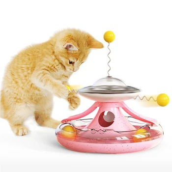 5-în-1 Pisica Jucarii Interactive Permeabil placă Turnantă Scurgeri de Jucării, Rechizite pentru Pisici Pisoi Catnip Cat Teaser Piesa Minge Pisica Accesorii