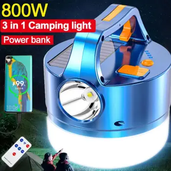 800 de Wați Solar Portabil Putere de Camping Lumina USB Reîncărcabilă Lanterna Cort Lampa Tabără Felinare de Urgență Lumini Pentru Exterior