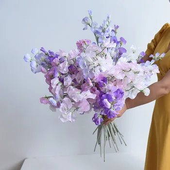 Acasă Decor Simulare De Flori Parfumate Mazăre Masa De Ceai De Flori Decor Pachet De Mazare Flori De Nunta De Mână Accesorii De Flori