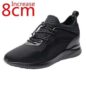 Adidasi Crescut 8 cm Incaltaminte Barbati Negru Sporind Sport Lift Pantofi Toamna Lycra Bărbați Interior Sporind Pantofi Casual Noi