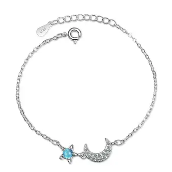 Albastru de Cristal Zircon Stele, Luna Drăguț Bratari Pentru Femei Tendință de Creatie Bijuterii Accesorii Cadouri Bijoux SAB25