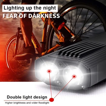 Bicicleta Lumina Rotație de 360 de Grade Suport rezistent la apa USB Reîncărcabilă Lampă Față în aer liber LED Aluminiu Siguranță Faruri Accesorii