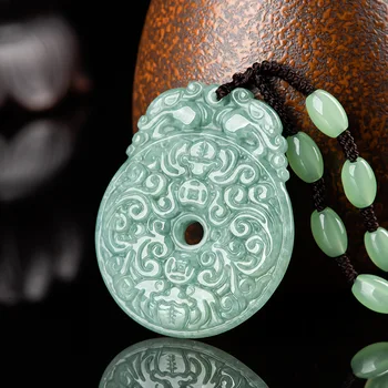 Birmanez, Dragonul De Jad Pandantiv Colier Verde Vintage De Lux Bijuterii Naturale Jadeit Amuleta Amulete Smarald Coliere Talismane
