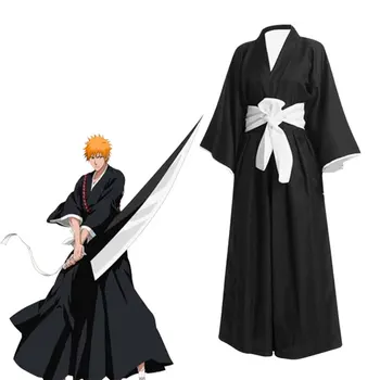 Bleach Kurosaki Ichigo Cosplay Costum De Uniformă Anime Mii De Ani De Război Sânge Perucă Neagră Shinigami Tinuta Costum Halloween Barbati Set