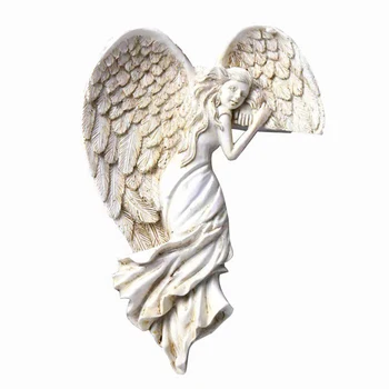 Cadru de ușă Înger Decor Statui Rășină Îngeri Stânga și la Dreapta Arta 3D de Decorare Perete pentru Usi Ferestre
