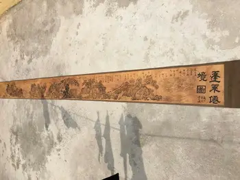 Chineză Hârtie Veche Pânză de Pictură Scroll Murală penglai țara Minunilor