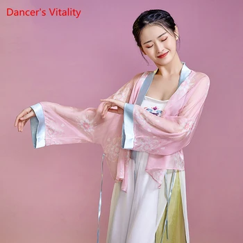 Dans clasic Costum de sex Feminin Elegant Bandaj maneci Lungi Tifon Corpul Rima Practică Îmbrăcăminte Chineză spectacol de Dans Costume