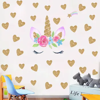 Desene animate unicornul de dragoste autocolant de perete de fundal de perete camera de zi dormitor decor acasă autocolante de perete pentru camere de copii