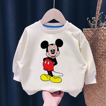 Disney Unisex Toamna Iarna Hanorac Baieti Fete Desene animate Mickey Minnie Bluza de Moda Copilul Tricou Copii O-gât Haine
