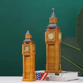 European Stil Retro Big Ben Model de Fier de Turnul cu Ceas Dificultate Mobilier și elemente de Recuzită, Decor