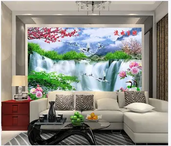Foto personalizat imagini de fundal picturi murale 3d tapet pentru pereți 3 d Idilic pădure de flori murală cascada pictura peisaj gazete de perete