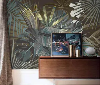 Fotografie Tapet Mural Tropicale cu Frunze de Plante Floral de Perete de Arta Hotel Decor Pictura Papel De Parede 3d imagini de Fundal de Hârtie de Contact