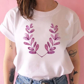 Frunze de arțar Femei Flori Tricou Haine de Vară pentru Femei Maneci Scurte Kawaii Teuri de Sus Grafice Imprimate Tricou Femei T-shirt Femei