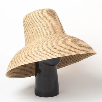 HH7245 vara naturale handmade RAFIE Designer ciucure de AGREMENT high top plajă doamna de vacanță capac bărbați femei fedoras pălărie
