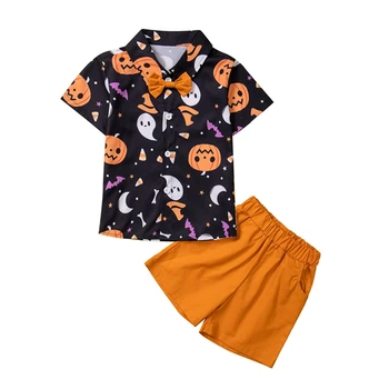 Halloween Baby Boy Set Haine pentru Sugari Petrecere Tinuta Copilul Domn Tricou + pantaloni Scurti pentru 9 Luni-5 Ani