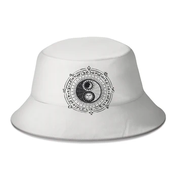 Iarna Simbolul Yin Yang Găleată Pălărie pentru Băiat Fată Personalizate Pescar Pălării de Călătorie Pălărie Panama