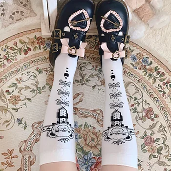 Japoneze Iarna Jk Șosete Dulce Lolita Ciorap Loli Bowknot Kawaii Coreea Style Harjuku Jumătate Menajera Ciorap Ridicat De Bumbac Bat Joc De Fete