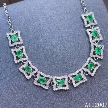 KJJEAXCMY fine bijuterii argint 925 incrustat naturale de smarald brățară moda femeie de mână brățară suport de testare