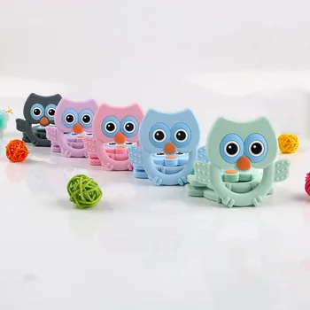 Kovict 1buc Animale Copil Silicon jucării Teether de Desene animate Bufnita Suzeta Lant Accesorii Copii Teether Masticabile Nursing Jucarii