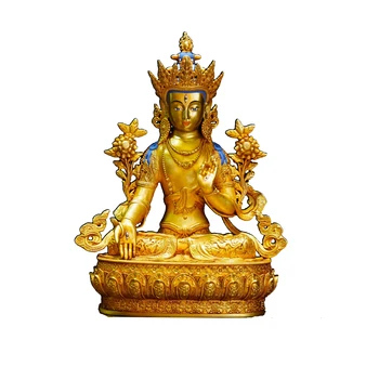 MOZART Bronz Aurit de Precizie Pentru a Crea O Statuie De Verde Tara Bodhisattva 21Cm Stil Mare B31 Tradițională Chineză Stil