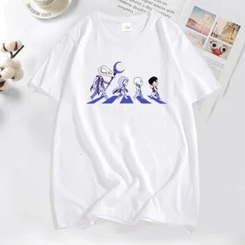 Men ' s T-shirt Desene animate Moon Knight pe Drum Tricou de Vara din Bumbac cu Maneci Scurte Tee Cămașă Harajuku Estetice Îmbrăcăminte Tricouri