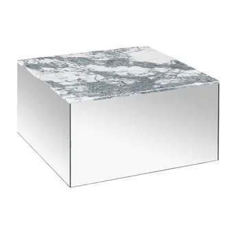 Minimalist Modern oglindă din oțel inoxidabil, masă de cafea silver cube Nordic light lux flori decorative tabelul canapea partea de masă a