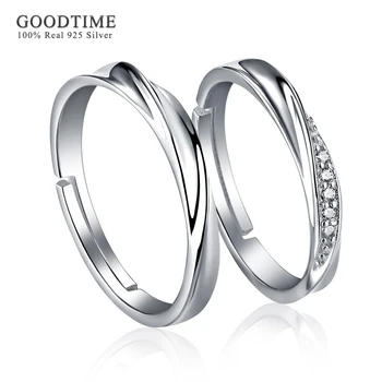 Modă Nouă Cuplu De Nunta Inel 100% Reale 925 Inele De Argint Stras Ewelry Cadou De Aniversare, Pentru Iubitul Femeie Bărbat