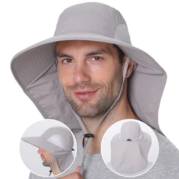 Nou în aer liber Pescar Hat pentru Barbati Femei Vara Uscare Rapidă Gât Vizieră de Protecție Capac Anti UV Respirabil Pescuit Pălărie Safari