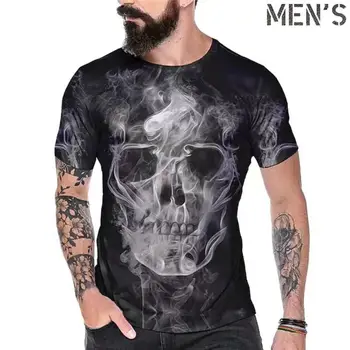 Noua Moda pentru Bărbați T-Shirt Îmbrăcăminte de Vară Craniu Hip Hop Streetwear Barbati cu Maneci Scurte Topuri Supradimensionate Îmbrăcăminte Mens T-Shirt Tees