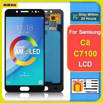 Noul Super AMOLED Pentru Samsung Galaxy C8 Display C7100 LCD, Ecran Tactil Digitizer Pentru Samsung C8 LCD C710F