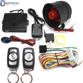 OkeyTech Universal-Un Fel de Alarma Auto Vehicul Protecție Sistem de Securitate, Sistem de Intrare fără cheie Sirena cu 2 Remote Control Antifurt