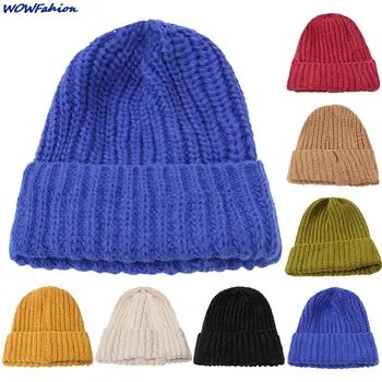 Palarie Unisex Barbati Solid Moale, Cald, HIP-HOP Kpop Tricotate Pălării de Bărbați de Iarnă Șepci de Femei Chelioși Căciuli Pentru Fata Ridicata