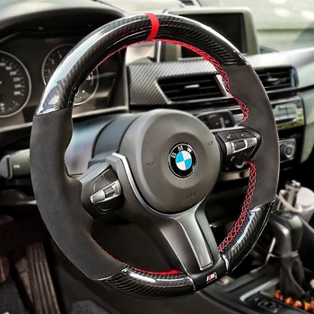 Pentru BMW x2 x4 x6 m, x1, seria x5 seria gt 320li x3 seria DIY din piele, piele intoarsa interior capac volan piese auto