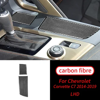 Pentru Chevrolet Corvette C7 2014-2019 2 BUC Real Fibra de Carbon Ceașcă Titularul Capacul Panoului Sticer Tapiterie Auto Accesorii de Interior