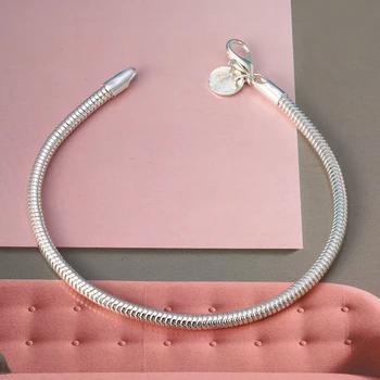 Placat Cu Argint Șarpe Brățară Pentru Femei De Moda Simplu Brățară La Modă Accesorii Bijuterii Unisex Șarpe Brățară De Lanț De Uzura De Zi Cu Zi