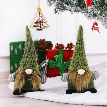 Pluș Verde Gnome Elf De Crăciun Păpuși Fără Chip Vesel Decoratiuni De Craciun Pentru Casa Copac Xmas Cadouri Navidad Natal Noi Anul 2022