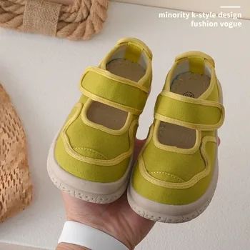 Primăvară Nouă Copii Pantofi Casual Baieti Retro de Culoare Pânză Pantofi de Fete de Moda Respirabil Low-top Pantofi Gradinita pentru Copii Pantof Moale