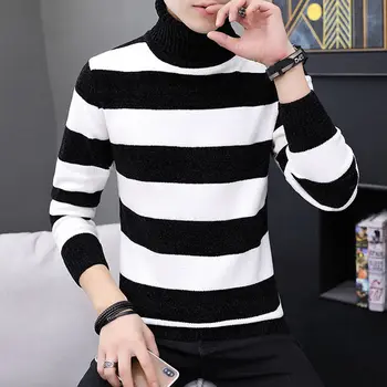 Pulover guler Barbati Korean-Style All-meci Slim-Fit Tricotate Tricou Barbati Tineri Cămașă de Bază