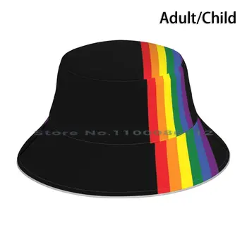 Rainbow Pride Lgbt Benzi Găleată Pălărie De Soare Capac Curcubeu Benzi Gay Pride Lesbiene Lgbtq Ricaso Colorate Pliabil În Aer Liber Pălărie De Pescar