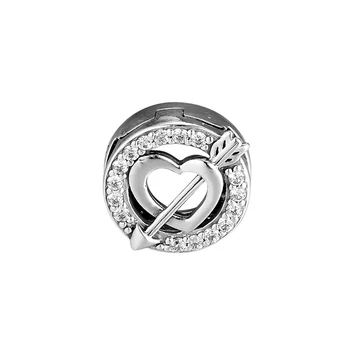 S925 100% Produs Nou, Ziua Îndrăgostiților, Ziua de naștere a Inimii și Săgeata Clip Real Bratari de Lanț Logo-ul Argintiu Colectie Prieteni Margele