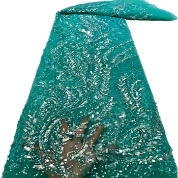 SJ Dantela Africane dantela tesatura 2022 mai recente sari Indian tesatura de înaltă calitate tul cu paiete dantelă tesatura pentru rochie de mireasa xc10-63